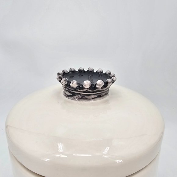 RARE Rae Dunn Ceramic Small Script Bone "GOOD DOG" Canister/Treat Jar Crown Lid - Picture 9 of 15
